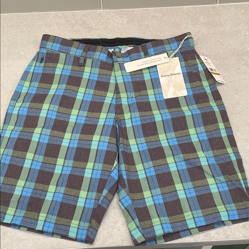 Tommy Bahama Men's Plaid Shorts - Blue, Green, Brown